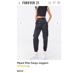 Forever 21 Piped Trim Cargo Pants